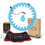 Masāžas hula hoop riņkis /HMS KOMPLEKTS HULA HOOP HHW01 BLUE AR SVARU + VIDUKĻA ATBALSTU BR163 SARKANS