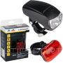Dunlop LED VELOSIPĒDA LUKTURU KOMPLEKTS PRIEKŠĒJAIS/AIZMUGURĒJAIS (-)