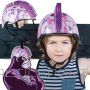 Bērnu velosipēda ķivere ar regulēšanu No Fear Mohawk (48-52 cm) balta/violeta