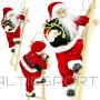 Koopman DECORATIVE SANTA CLAUS ON A 65CM LADDER WITH A BAG OF GIFTS
