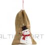 Christmas Decoration ДЖУТОВЫЙ ПОДАРОЧНЫЙ ПАКЕТ 70X50 СМ СНЕГОВИК