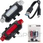Xqmax LED velosipēda lukturu komplekts priekšpusē un aizmugurē, USB uzlāde