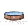EXIT Wood pool ø360x76cm with filter pump - brown / baseins koka ø360x76cm