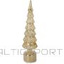 Christmas Decoration Dekoratīva Ziemassvētku eglīte zelta krāsā, LED, 7 kroņi, silti balta, 40 cm