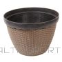 Saska Пластиковый горшок из ротанга, диаметр 30,5 см, садовый (недоступно)