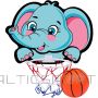 Eddy Toys BASKETBALL BACKBOARD 40x30CM WITH ELEPHANT BALL