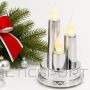 Koopman BATTERY-OPERATED LED CANDLE WITH TIMER LANTERN INSERT 14CM
