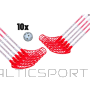 Florbola nūju komplekts 32 Composite Red: 10 nūjas + 10 bumbiņas - 87cm, 92cm, 96cm, 101cm