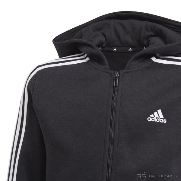 Adidas Boys Essentials 3s pilna zip Hoodie GQ8900 džemperis / Melna / 134 cm