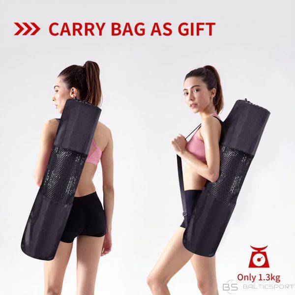 Jogas / fitnesa paklājs vingrošanai un aerobikai / PROIRON Yoga Mat Exercise Mat, 173 cm x 61 cm x 0.4 cm, Premium carry bag included, Green, Eco-friendly PVC