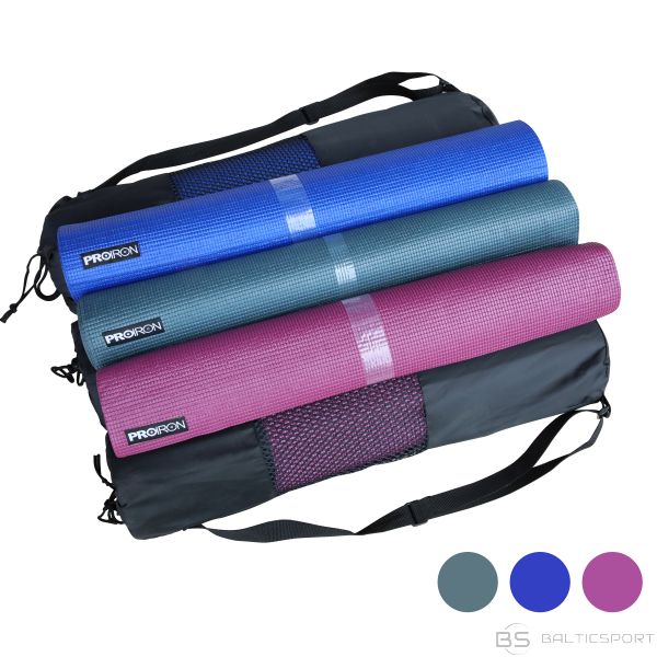 Jogas / Fitnesa paklājs vingrošanai un aerobikai / PROIRON Yoga Mat Exercise Mat, 173 cm x 61 cm x 0.35 cm, Premium carry bag included, Blue, Eco-friendly PVC