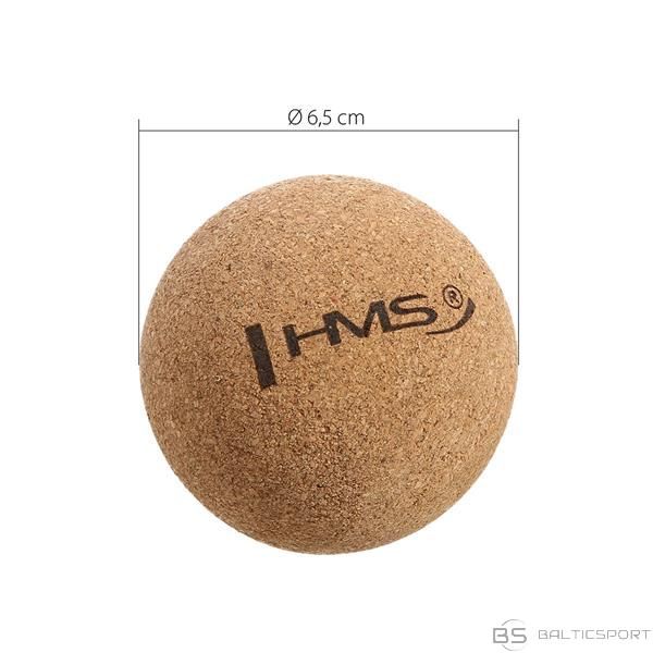 Pašmasāžas bumba korķa 6,5cm diametrs HMS single massage ball BLW01