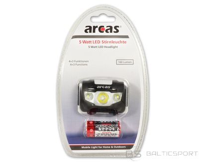 Pieres lukturis, Galvas lukturis /Arcas Headlight ARC5 1 LED+2 Flood light LEDs, 5 W, 160 lm, 4+3 light functions