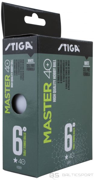 Stiga Galda tenisa bumbiņas MASTER ABS 40+ 1* baltas, 6gb.iep.