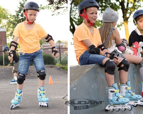 Bērnu regulējamās skrituļslidas  Schreuderssport Skates NIJDAM 52SH 27/30 zils/balts