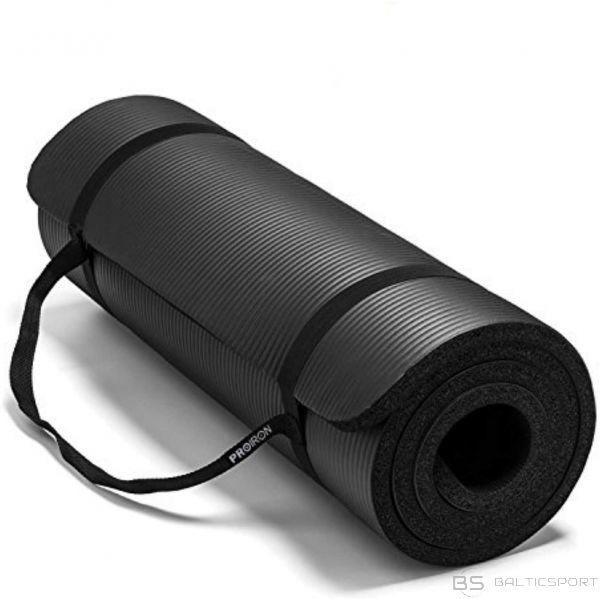 Pilašu / Jogas / Vingrošanas paklājs / PROIRON Pilates Mat Gym Mat, 180 x 61 x 1.5 cm; Rolled up diameter: 15-20 cm, melns