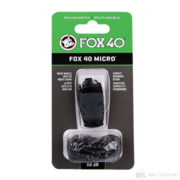 Fox40 Fox 40 mikro drošības svilpe / 110 dB / Melna