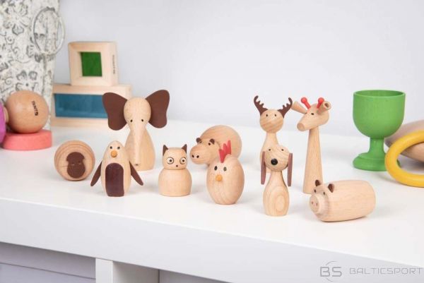 Koka dzīvnieki figūriņas Montessori / 10 gab. komplekts / Montessori animals