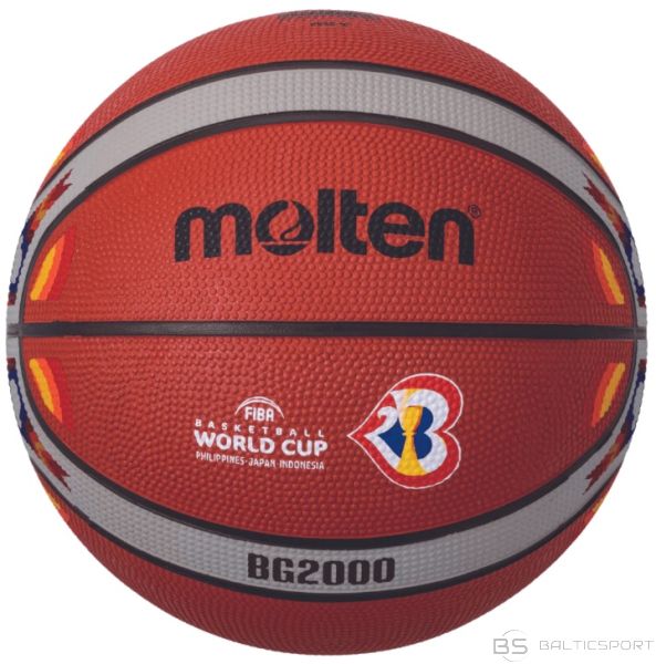 Basketbola Treniņu bumba Pasaules kauss 2023  Basketball ball training MOLTEN B7G2000-M3P FIBA rubber size 7
