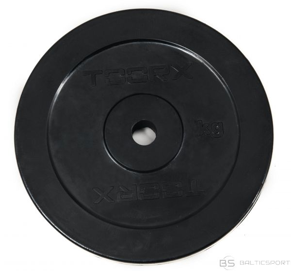 Toorx svara disks ar gumijas pārklājumu 1 kg, D25mm
