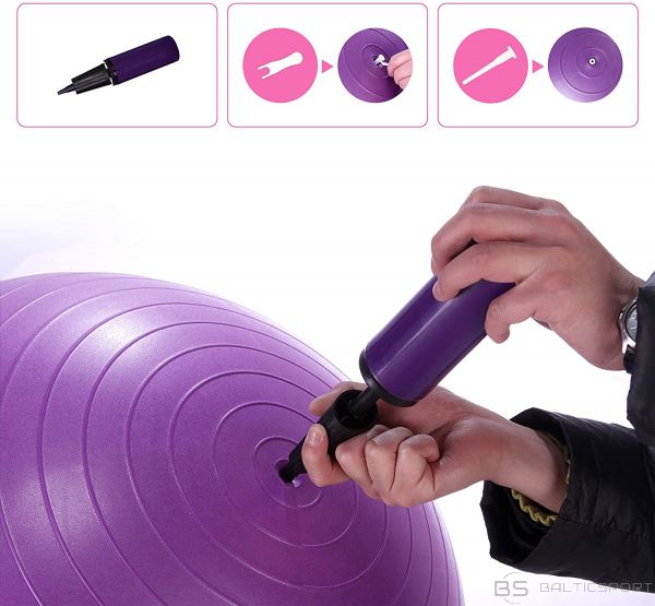 Vingrošanas / Jogas bumba / PROIRON Exercise Yoga Ball Balance Ball, Diameter: 75 cm, Thickness: 2 mm, Purple, PVC