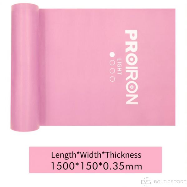 Pretestības gumija vingrošanai, rozā / Resistance Band Set Exercise Band, 200cm  - Light (3-10 kg), 1 pc, Pink