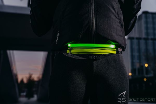Sporta josta, skrējēju josta ar kabatu + lādējama LED gaisma