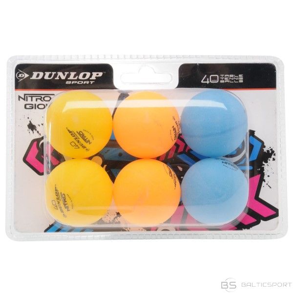 Table tennis balls DUNLOP NITRO GLOW 6pcs.