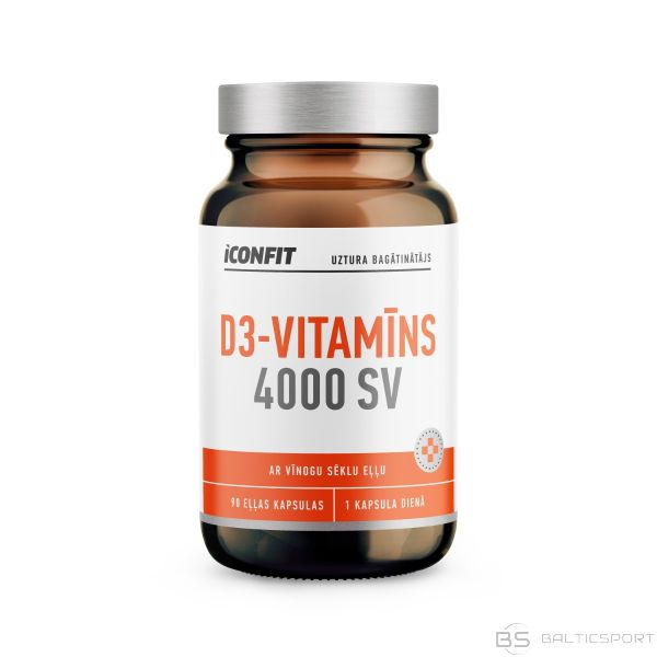 Vitamīns D34000 SV augsta satura d vitamīns  (4000 IU) / ICONFIT / 90 eļļas kapsulas 
