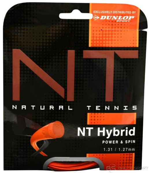 Tenisa Stīgas / DUNLOP NT HYBRID+ 12m, 1.31/1.27mm, melna/oranža