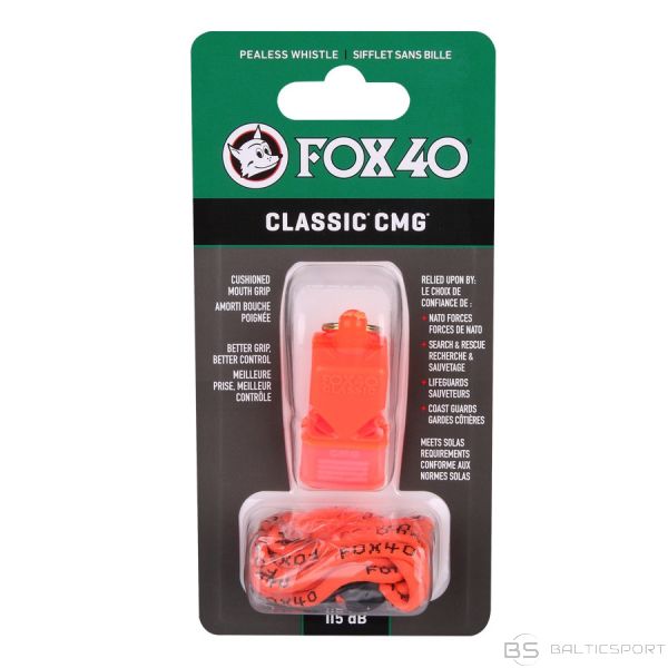 Fox40 Whistle Fox 40 CMG Safety Classic / 115 dB / Oranža