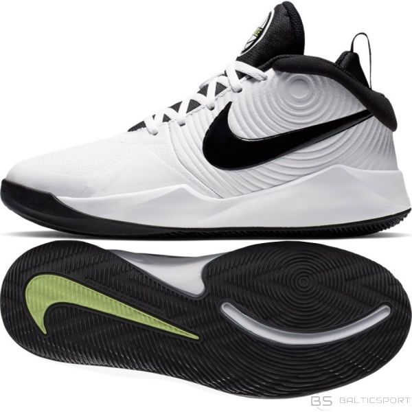 Basketbola apavi /Nike Team Hustle D 9 (GS) AQ4224 100/38 1/2 / Balta kurpes