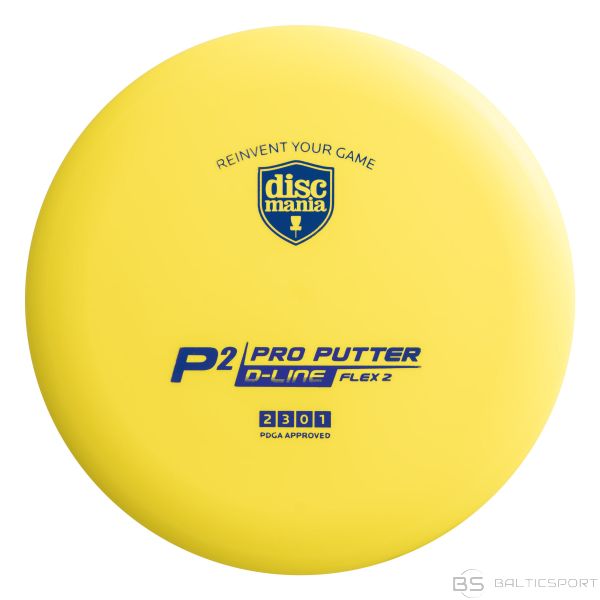 Discgolf DISCMANIA Putter D-LINE P2 FLEX 2 Yellow 2/3/0/1