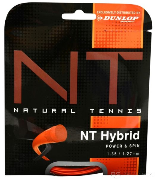 Tenisa Stīgas / DUNLOP NT HYBRID+ 12m, 1.35/1.27mm, black/orange