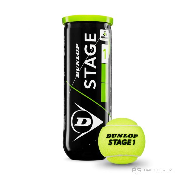 Tennis balls DUNLOP STAGE 1 3-tube green