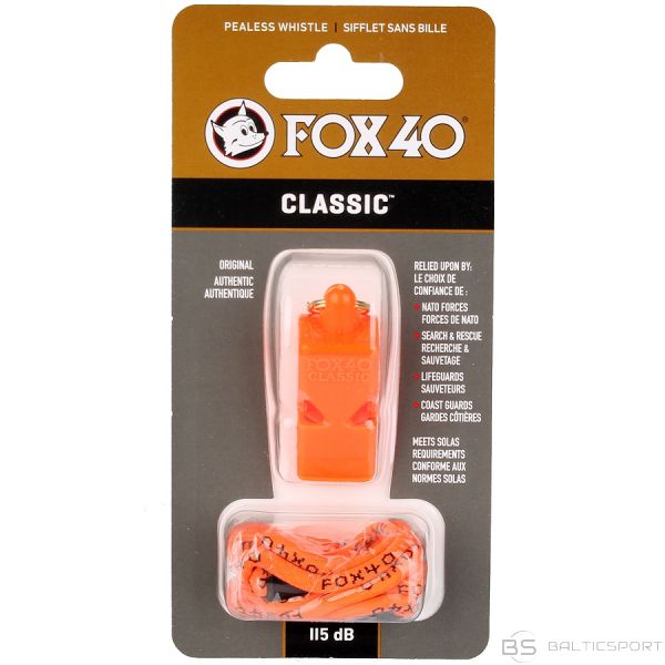 Fox40 Whistle Fox 40 Classic Safety / 115 dB / Oranža