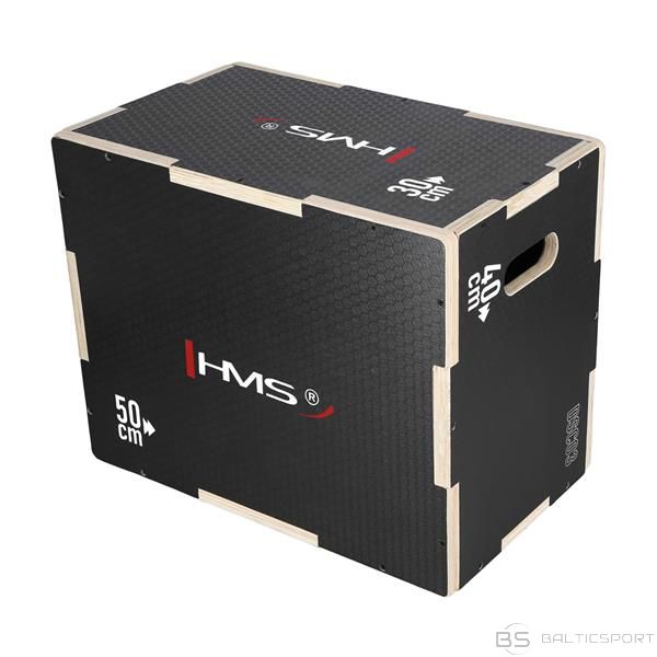 Crossfit Plyobox kastes PowerBox kaste pliometriskā kaste /HMS DSC03 BLACK 50x40x30CM PLIOMETRISKĀ KASTE