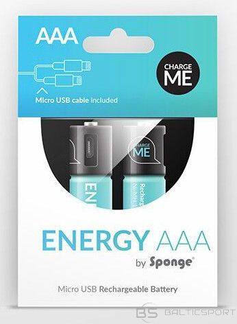 Sponge Energy AAA lādējamas baterijas ( ar usb kabeli)