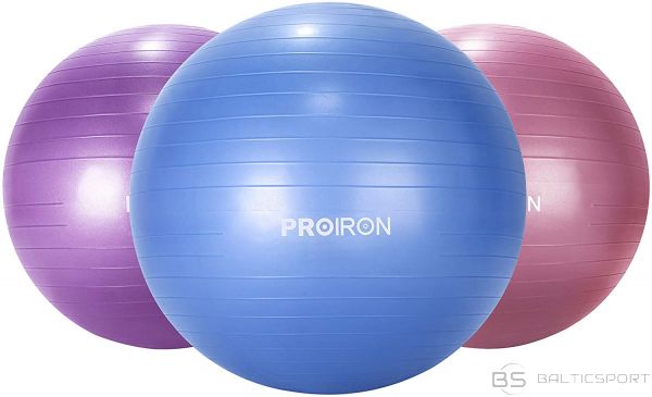 Vingrošanas / Jogas bumba / PROIRON Exercise Yoga Ball Balance Ball, Diameter: 65 cm, Thickness: 2 mm, Blue, PVC