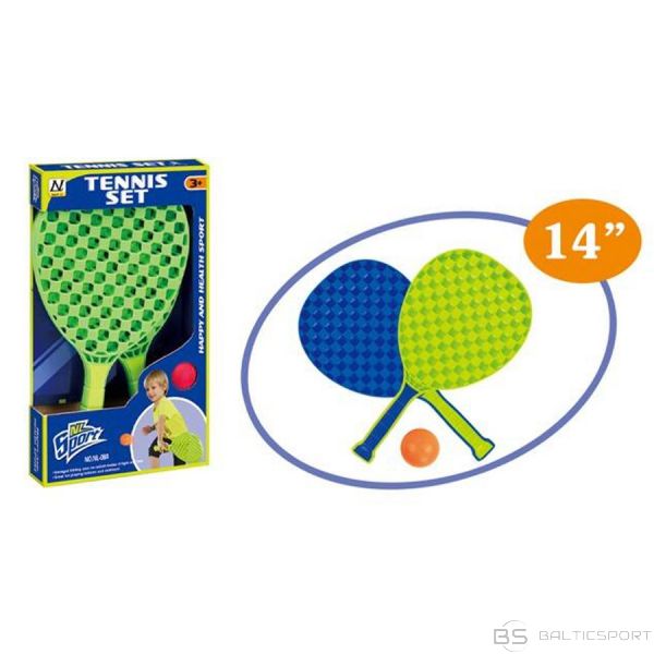 Tenisa raketes bērniem rotaļlieta ar bumbiņu 37 cm 