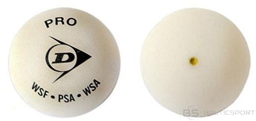Squash balls DUNLOP PRO WHITE 1 yellow dots 12-box PSA/WSA official