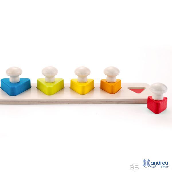 Montessori rotaļlieta puzle ar rokturiem - Trijstūri