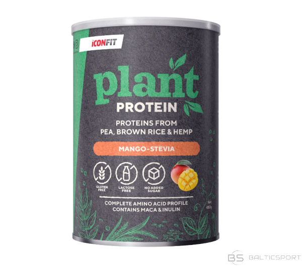 ICONFIT Augu Proteīns (480g) Augu proteīna pulveris  ar inulīnu, B6 un makas  pulveri