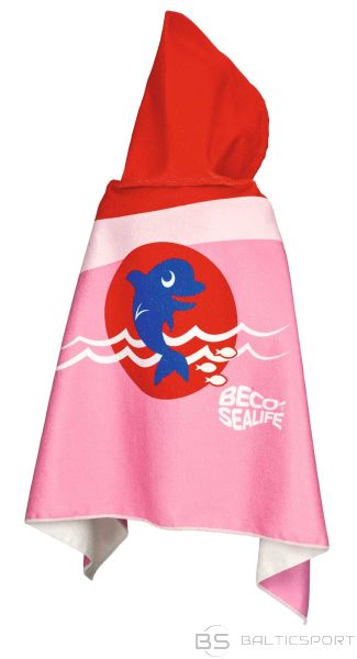 Children's hooded towel BECO Sealife 4 pink