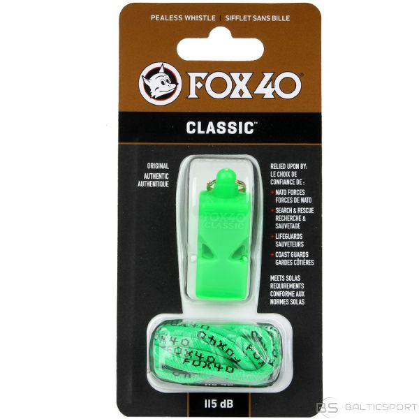 Fox40 Fox 40 Classic drošības svilpe / 115 dB / Zaļa