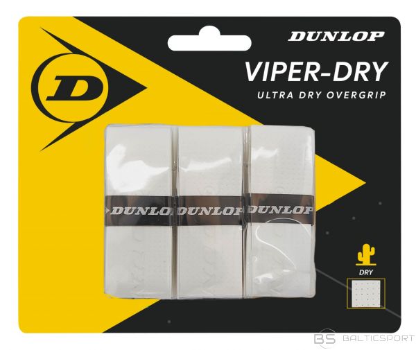 Tenisa Raketes Grips / Dunlop VIPERDRY white 3pcs- blister