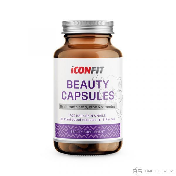 1+1 KOMPLEKTS ( 2x 300 g ) ICONFIT Beauty skaistuma kapsulas : hialuronskābe, biotīns, cinks un vitamīni ādai