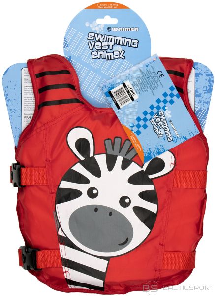 Swimming vest for children WAIMEA 52ZB ROO 3-6 years 18-30 kg Red/Black/White/Grey