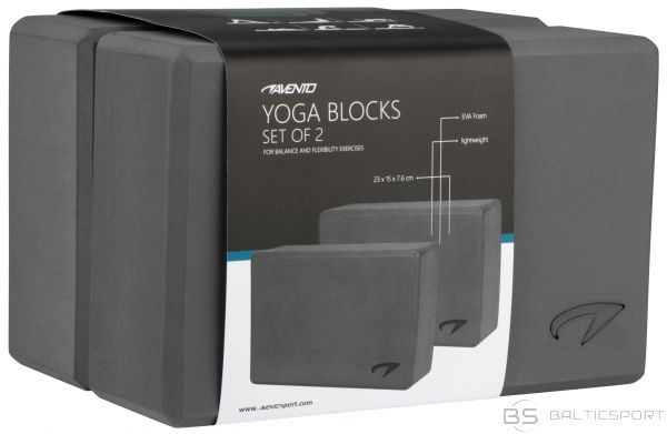 Jogas bloki / Yoga brick AVENTO 42YA 2pcs Grey