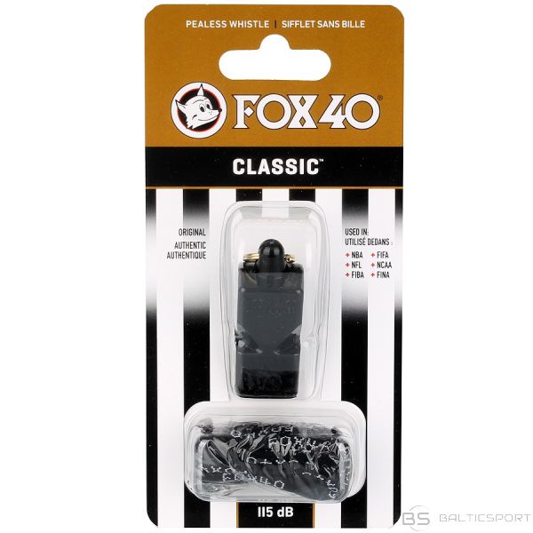 Fox40 Whistle Fox 40 Classic / 115 dB / Melna